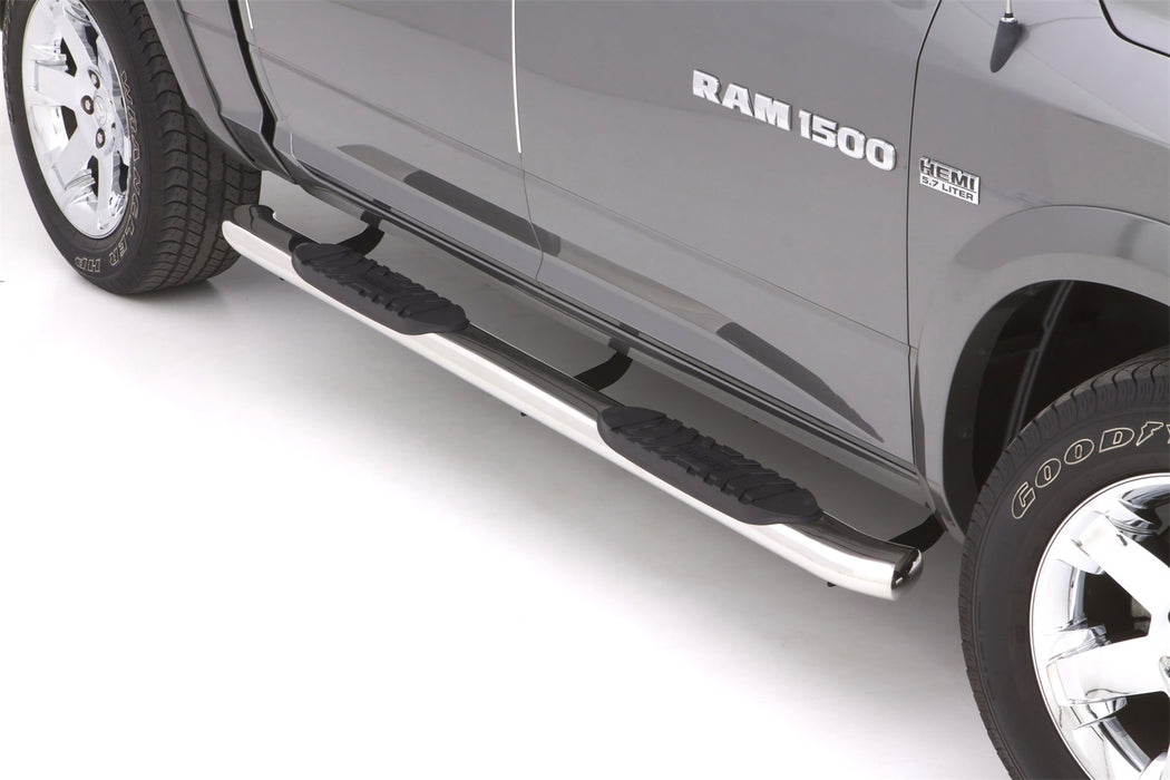 Lund 23785007 5 Inch Oval Curved Nerf Bar; Incl. Brackets; Stainless Steel; - Truck Part Superstore