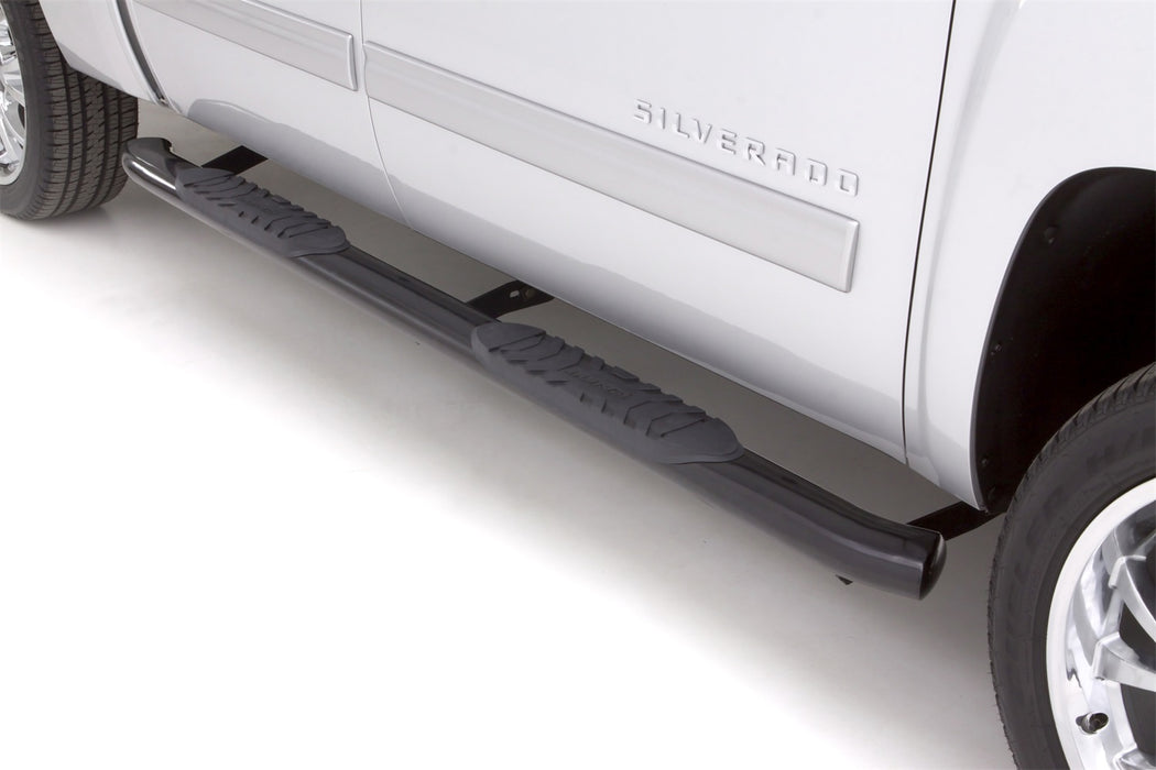 Lund 23891007 5 Inch Oval Curved Nerf Bar; Incl. Brackets; Black; - Truck Part Superstore