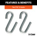 CURT 80030 48in. Safety Chain with 2 S-Hooks (5;000 lbs; Clear Zinc) - Truck Part Superstore