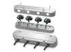 Holley 241-175 LS Valve Cover; 2 pc.; Chevrolet Logo; Natural Cast Finish; - Truck Part Superstore
