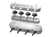 Holley 241-175 LS Valve Cover; 2 pc.; Chevrolet Logo; Natural Cast Finish; - Truck Part Superstore