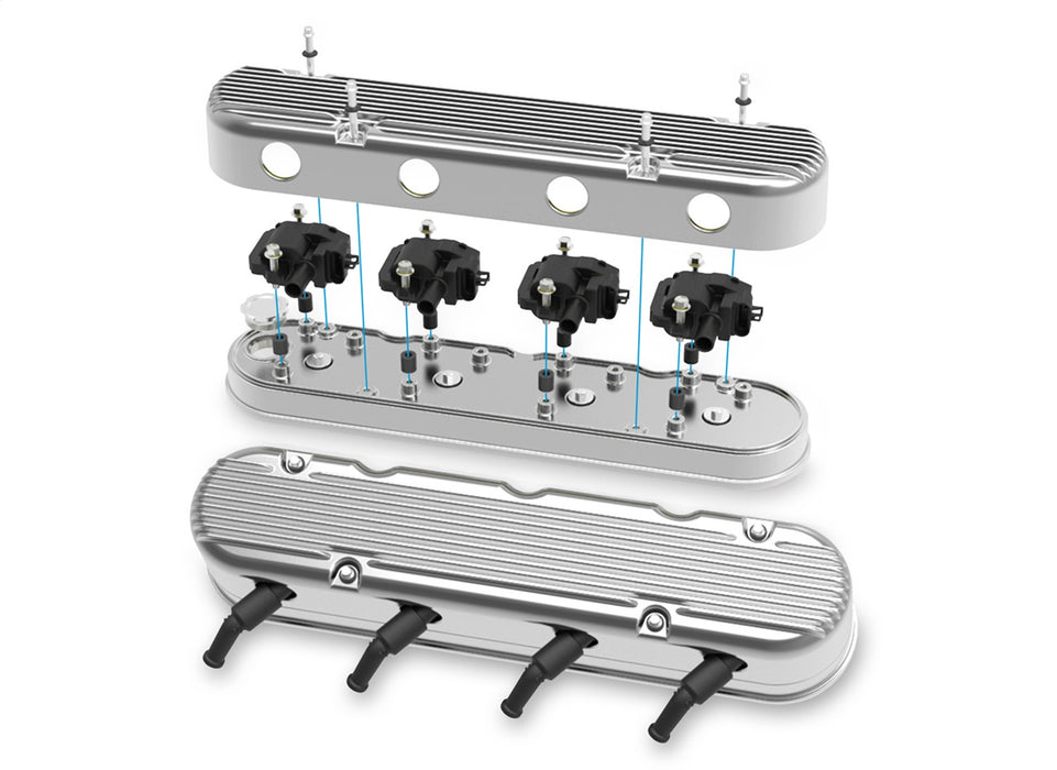 Holley 241-181 Aluminum Valve Cover Set; 2 pc.; Cast Aluminum; Polished Finish; - Truck Part Superstore