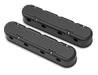 Holley 241-182 Aluminum Valve Cover Set; 2 pc.; Cast Aluminum; Satin Black Finish; - Truck Part Superstore