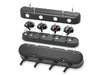 Holley 241-182 Aluminum Valve Cover Set; 2 pc.; Cast Aluminum; Satin Black Finish; - Truck Part Superstore