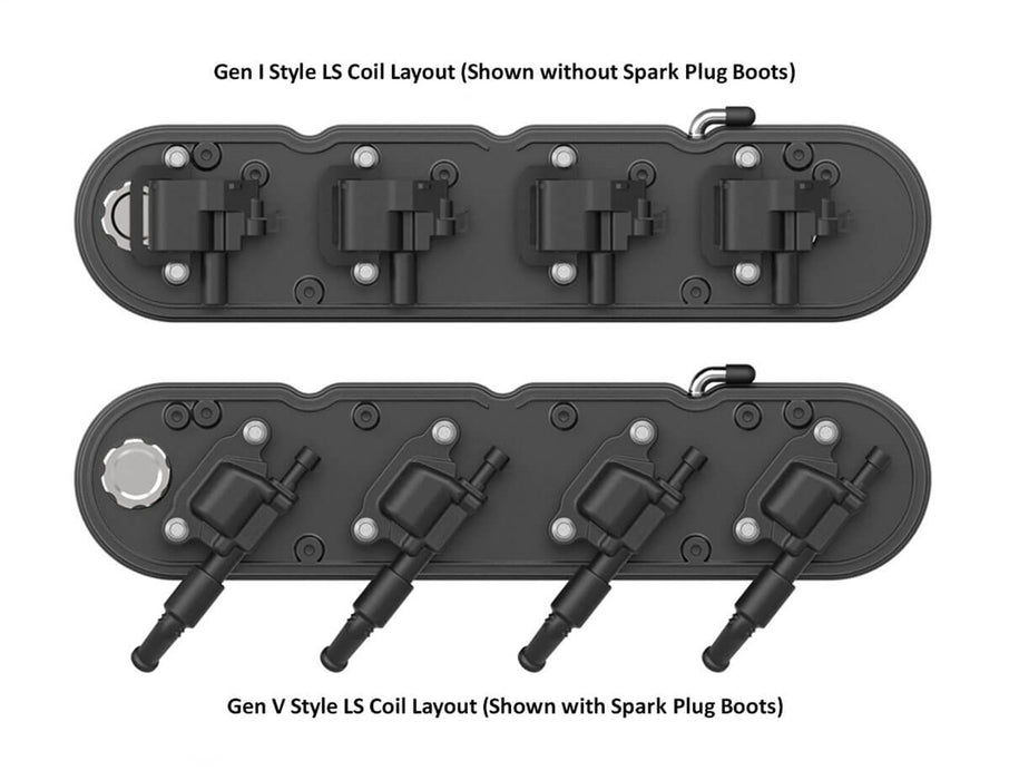 Holley 241-182 Aluminum Valve Cover Set; 2 pc.; Cast Aluminum; Satin Black Finish; - Truck Part Superstore