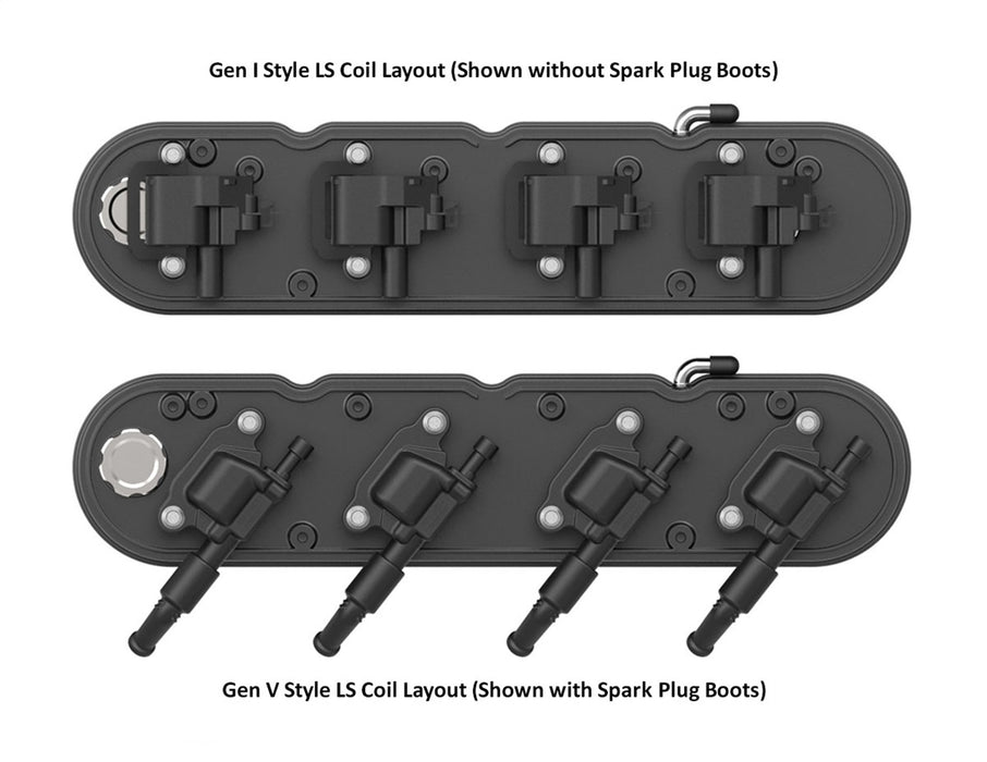 Holley 241-182 Aluminum Valve Cover Set; 2 pc.; Cast Aluminum; Satin Black Finish; - Truck Part Superstore