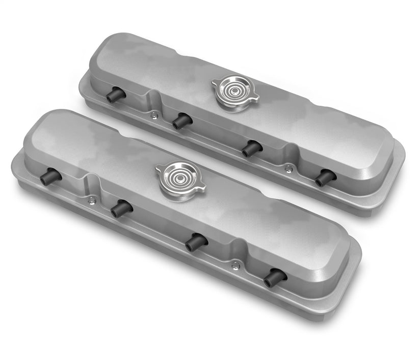 Holley 241-190 LS Valve Cover; 2 pc.; Pontiac Style; Cast Aluminum; Natural Cast Finish; - Truck Part Superstore