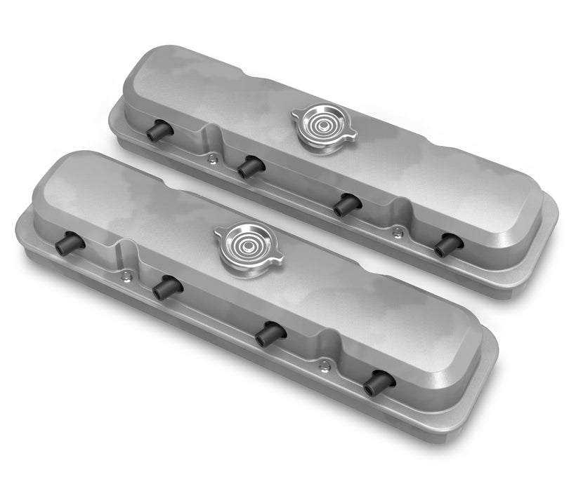 Holley 241-190 LS Valve Cover; 2 pc.; Pontiac Style; Cast Aluminum; Natural Cast Finish; - Truck Part Superstore