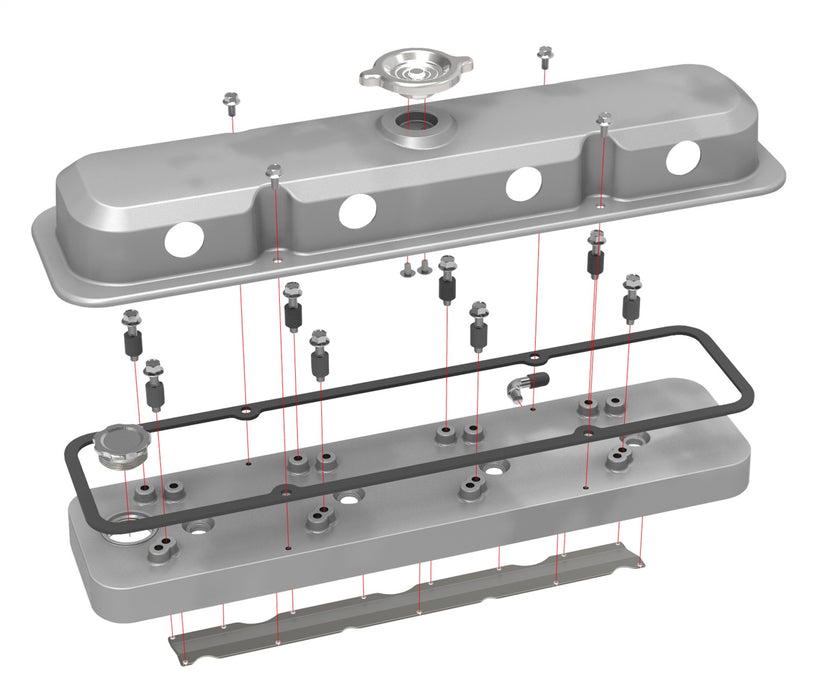 Holley 241-190 LS Valve Cover; 2 pc.; Pontiac Style; Cast Aluminum; Natural Cast Finish; - Truck Part Superstore