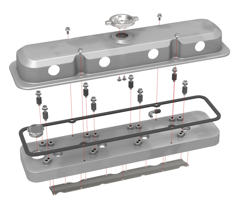 Holley 241-190 LS Valve Cover; 2 pc.; Pontiac Style; Cast Aluminum; Natural Cast Finish; - Truck Part Superstore
