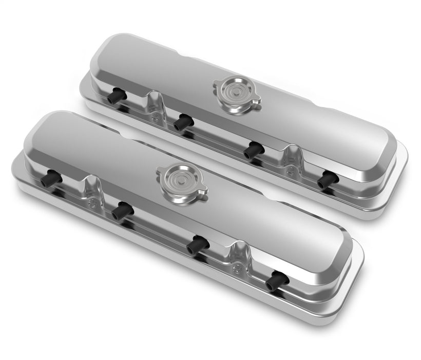 Holley 241-191 LS Valve Cover; 2 pc.; Pontiac Style; Cast Aluminum; Polished Finish; - Truck Part Superstore