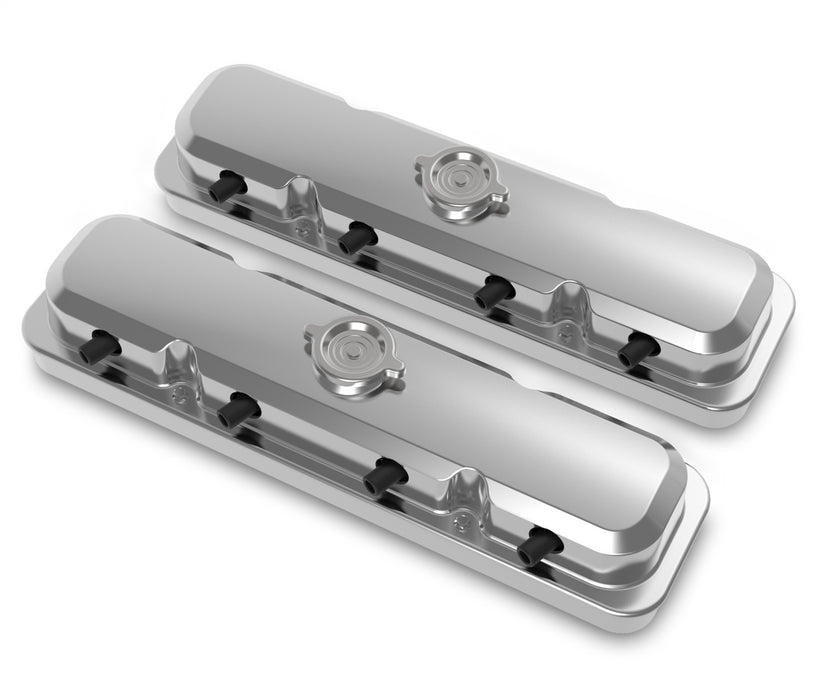 Holley 241-191 LS Valve Cover; 2 pc.; Pontiac Style; Cast Aluminum; Polished Finish; - Truck Part Superstore