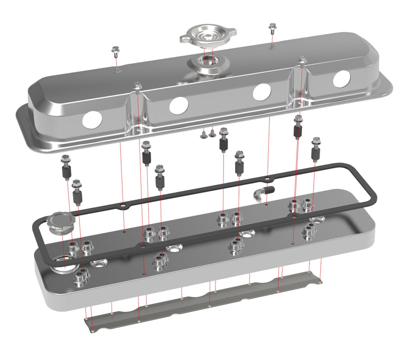 Holley 241-191 LS Valve Cover; 2 pc.; Pontiac Style; Cast Aluminum; Polished Finish; - Truck Part Superstore