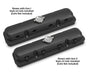 Holley 241-192 LS Valve Cover; 2 pc.; Pontiac Style; Cast Aluminum; Satin Black Finish; - Truck Part Superstore