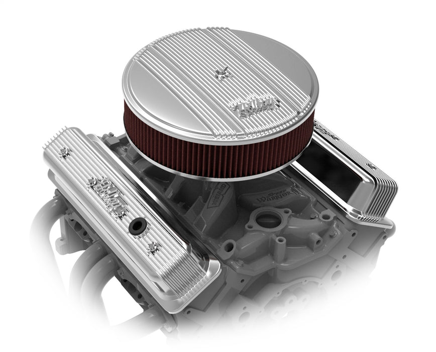 Holley 241-248 Valve Covers; Center-Bolt Finned; w/o Emissions Port; Polished Finish; - Truck Part Superstore
