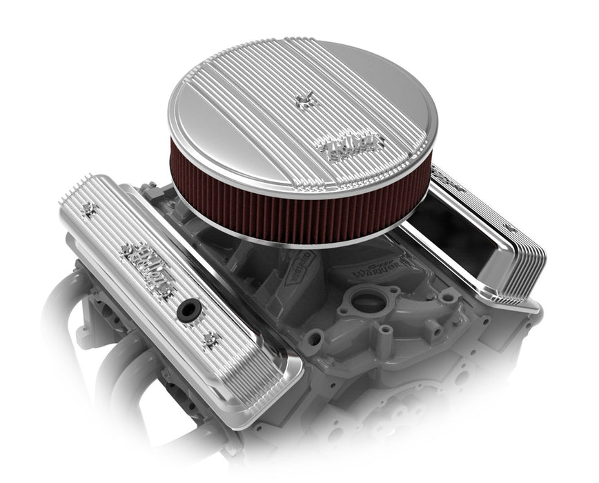 Holley 241-248 Valve Covers; Center-Bolt Finned; w/o Emissions Port; Polished Finish; - Truck Part Superstore