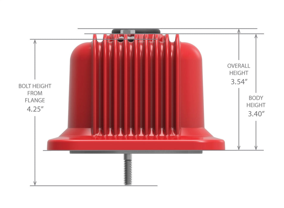 Holley 241-250 Valve Covers; Center-Bolt Finned; w/o Emissions Port; Gloss Red Finish; - Truck Part Superstore