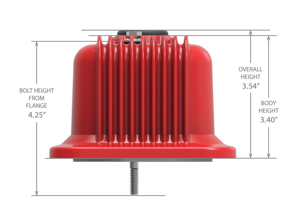 Holley 241-250 Valve Covers; Center-Bolt Finned; w/o Emissions Port; Gloss Red Finish; - Truck Part Superstore