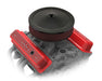 Holley 241-250 Valve Covers; Center-Bolt Finned; w/o Emissions Port; Gloss Red Finish; - Truck Part Superstore