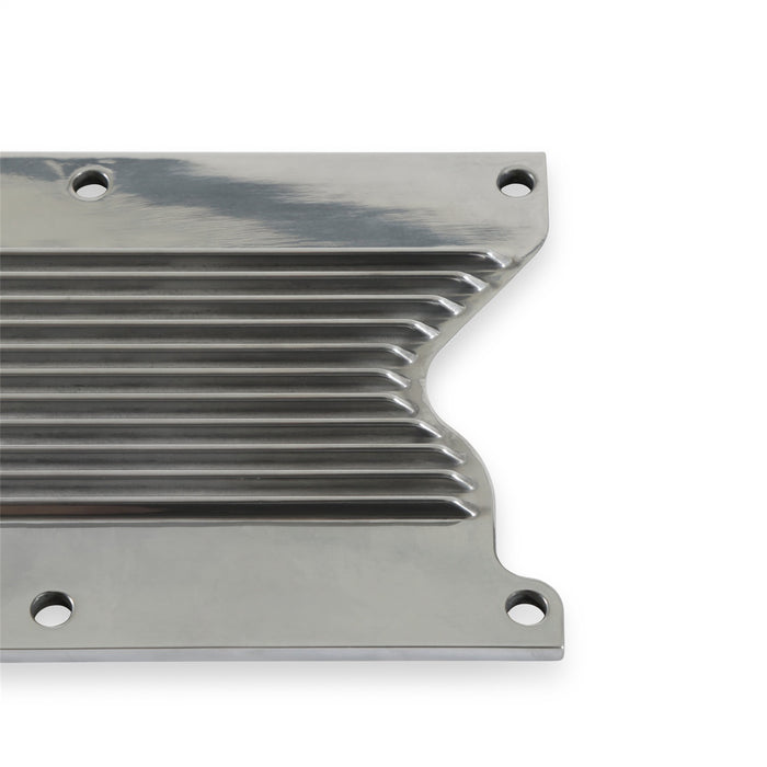 Holley 241-257 LS Valley Cover; Finned; Polished Finish; Cast Aluminum; - Truck Part Superstore