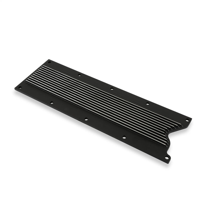 Holley 241-258 LS Valley Cover; Finned; Satin Black Machined Finish; Cast Aluminum; - Truck Part Superstore