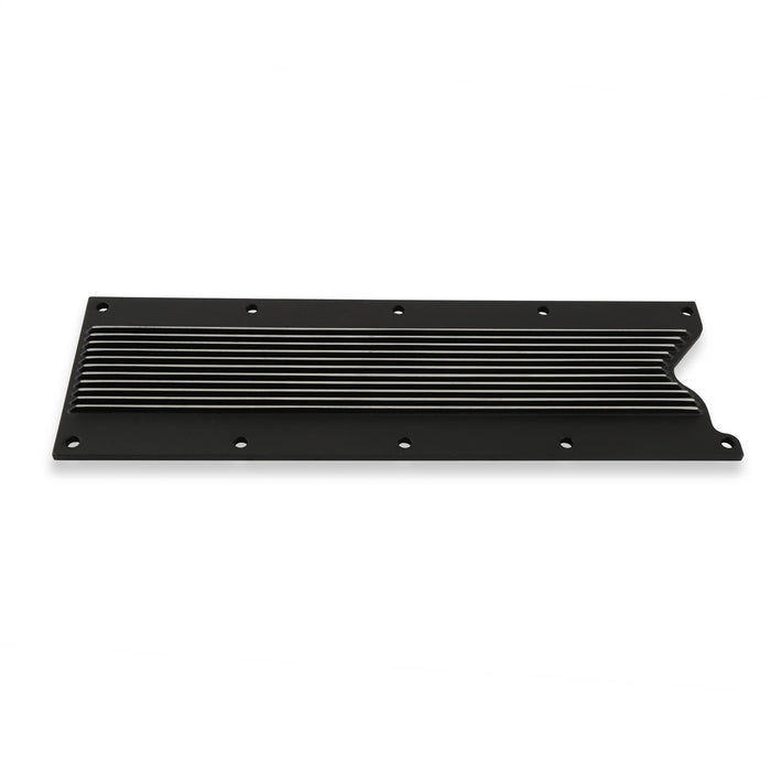 Holley 241-258 LS Valley Cover; Finned; Satin Black Machined Finish; Cast Aluminum; - Truck Part Superstore