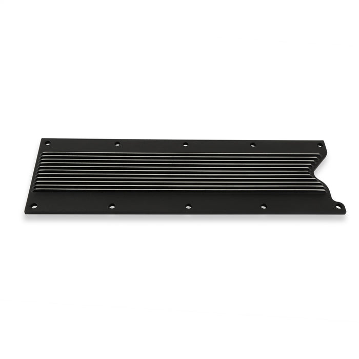 Holley 241-258 LS Valley Cover; Finned; Satin Black Machined Finish; Cast Aluminum; - Truck Part Superstore