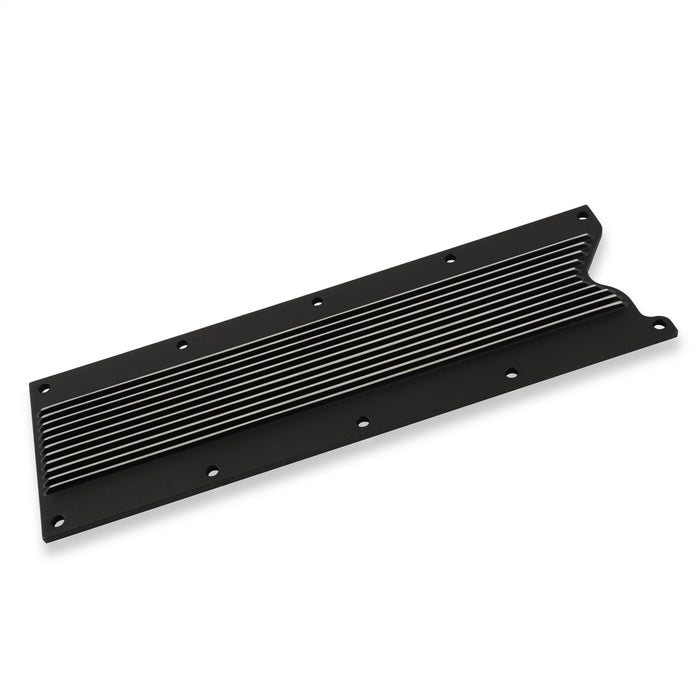 Holley 241-258 LS Valley Cover; Finned; Satin Black Machined Finish; Cast Aluminum; - Truck Part Superstore
