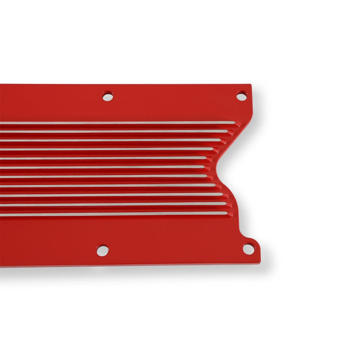 Holley 241-259 LS Valley Cover; Finned; Gloss Red Finish; Cast Aluminum; - Truck Part Superstore