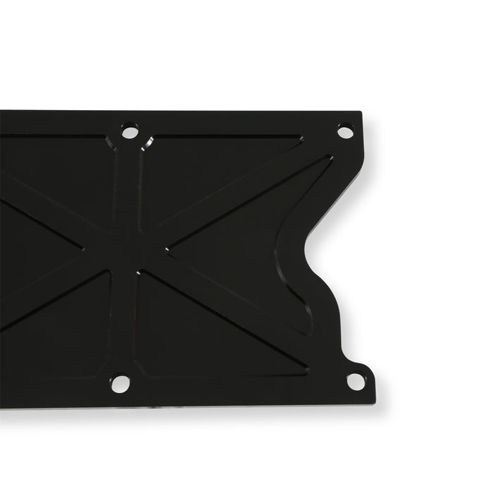 Holley 241-262 LS Valley Cover; Trussed; Satin Black Anodized Finish; Billet Aluminum; - Truck Part Superstore