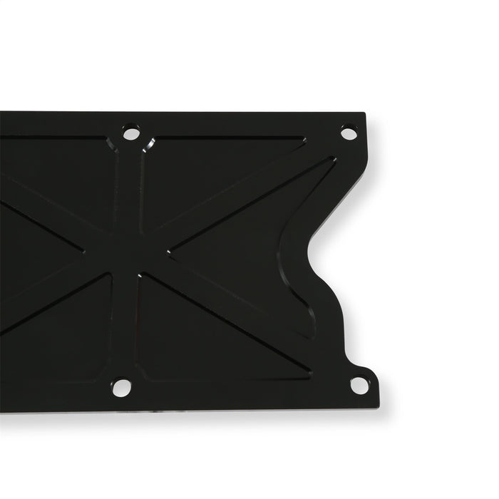 Holley 241-262 LS Valley Cover; Trussed; Satin Black Anodized Finish; Billet Aluminum; - Truck Part Superstore
