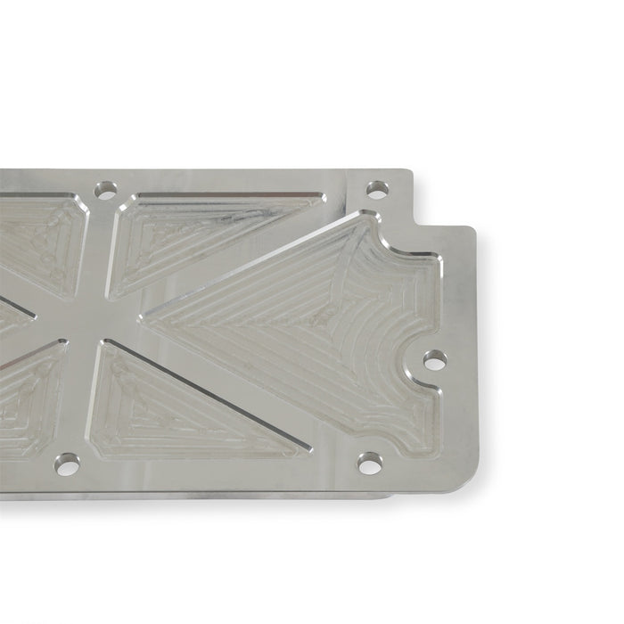 Holley 241-263 LS Valley Cover; Trussed; Natural Finish; Billet Aluminum; - Truck Part Superstore