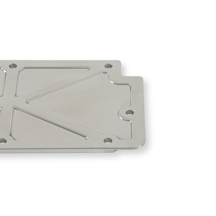 Holley 241-264 LS Valley Cover; Trussed; Polished Finish; Billet Aluminum; - Truck Part Superstore