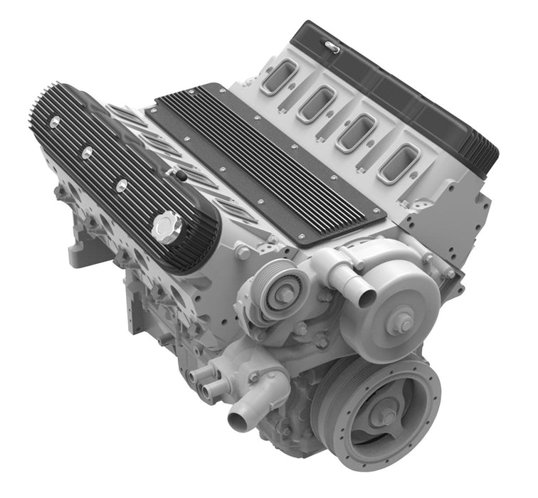 Holley 241-268 LS Valley Cover; Finned; Satin Black Machined Finish; Cast Aluminum; - Truck Part Superstore