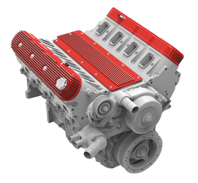 Holley 241-269 LS Valley Cover; Finned; Gloss Red Finish; Cast Aluminum; - Truck Part Superstore