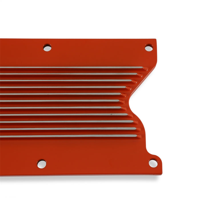 Holley 241-270 LS Valley Cover; Finned; Factory Orange Finish; Cast Aluminum; - Truck Part Superstore