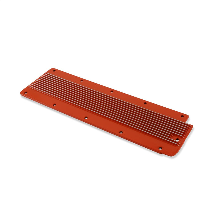 Holley 241-271 LS Valley Cover; Finned; Factory Orange Finish; Cast Aluminum; - Truck Part Superstore