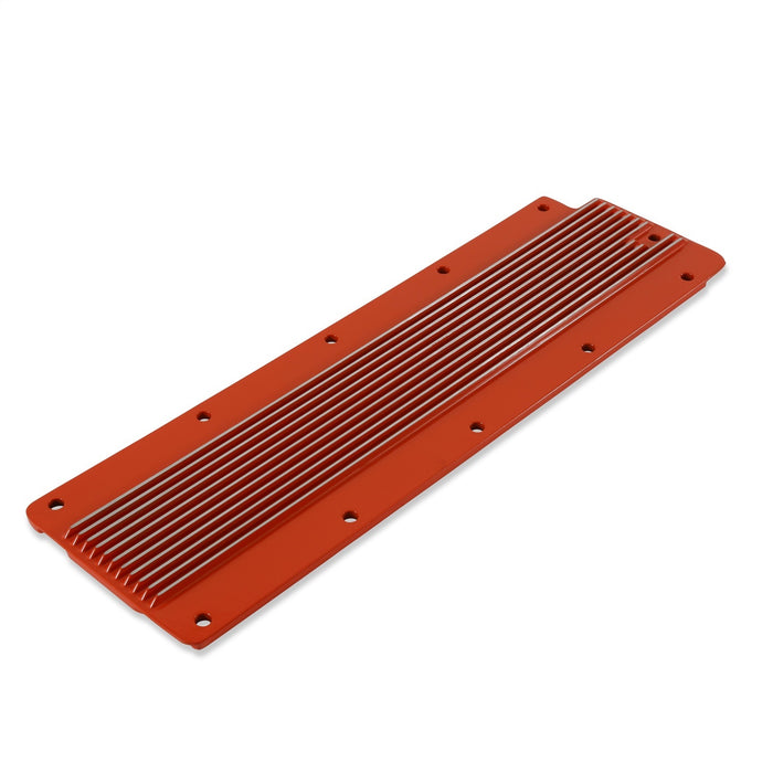 Holley 241-271 LS Valley Cover; Finned; Factory Orange Finish; Cast Aluminum; - Truck Part Superstore