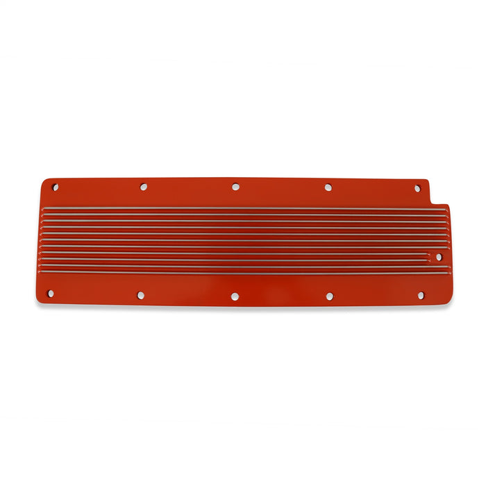 Holley 241-271 LS Valley Cover; Finned; Factory Orange Finish; Cast Aluminum; - Truck Part Superstore