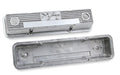 Holley 241-82 M/T Retro Aluminum Valve Covers; Vintage Style Finned; Cast Aluminum; Polished; - Truck Part Superstore