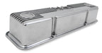 Holley 241-82 M/T Retro Aluminum Valve Covers; Vintage Style Finned; Cast Aluminum; Polished; - Truck Part Superstore