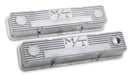 Holley 241-86 M/T Retro Aluminum Valve Covers; Vintage Style Finned; Cast Aluminum; Natural; - Truck Part Superstore