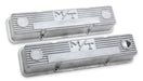 Holley 241-86 M/T Retro Aluminum Valve Covers; Vintage Style Finned; Cast Aluminum; Natural; - Truck Part Superstore