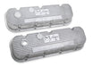 Holley 241-87 M/T Retro Aluminum Valve Covers; Vintage Style Finned; Cast Aluminum; Natural; - Truck Part Superstore