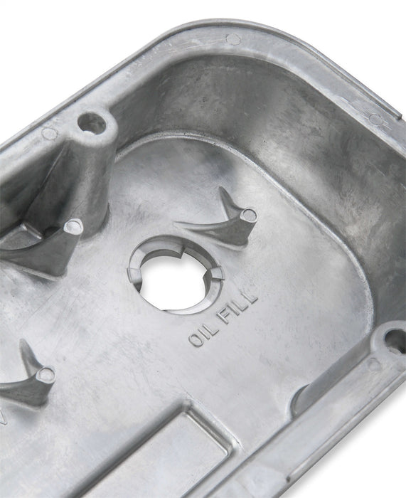 Holley 241-87 M/T Retro Aluminum Valve Covers; Vintage Style Finned; Cast Aluminum; Natural; - Truck Part Superstore