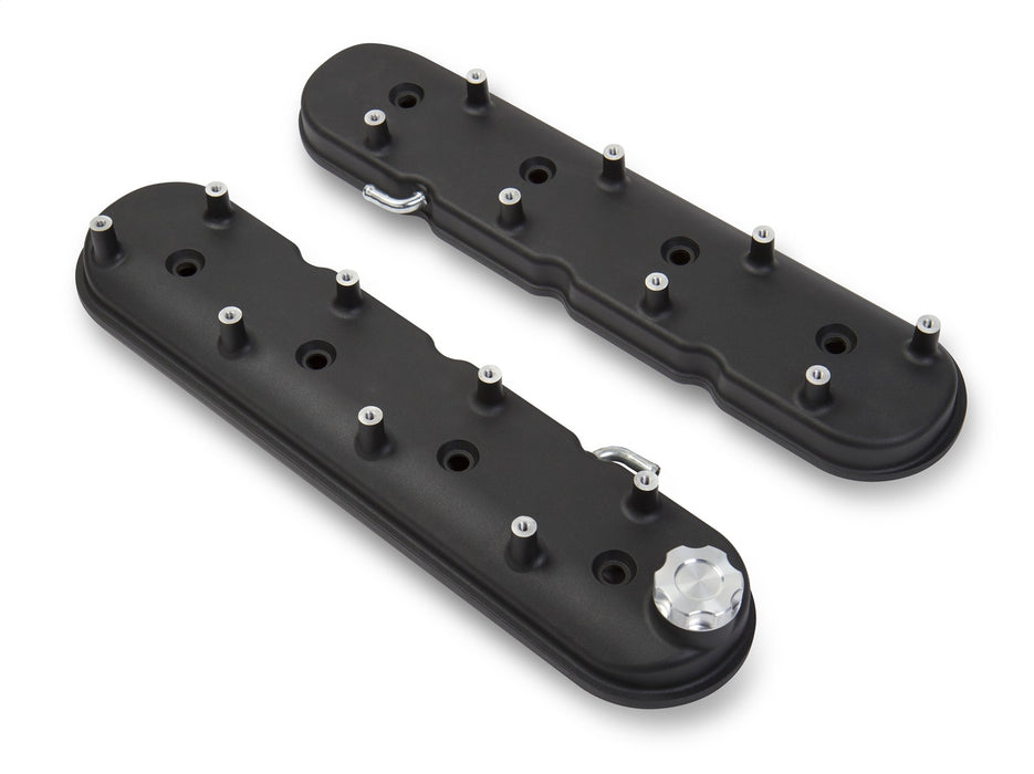 Holley 241-91 LS Valve Cover; Satin Black Finish; - Truck Part Superstore