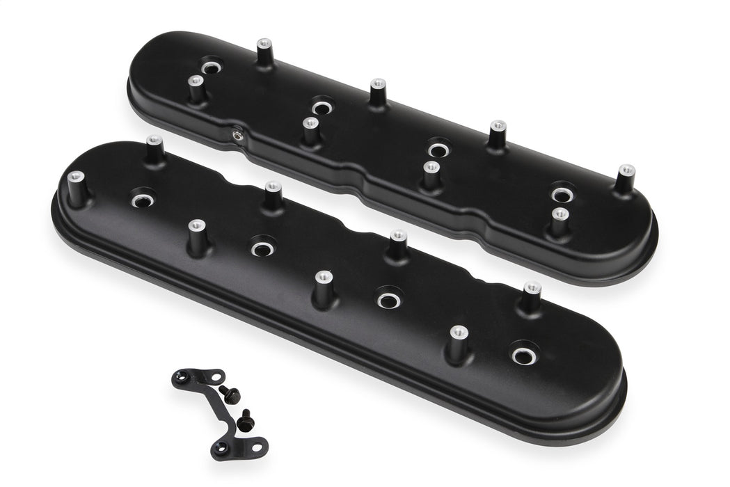 Holley 241-94 LS Valve Cover; For Dry Sump Applications; Black Krinkle Finish; - Truck Part Superstore