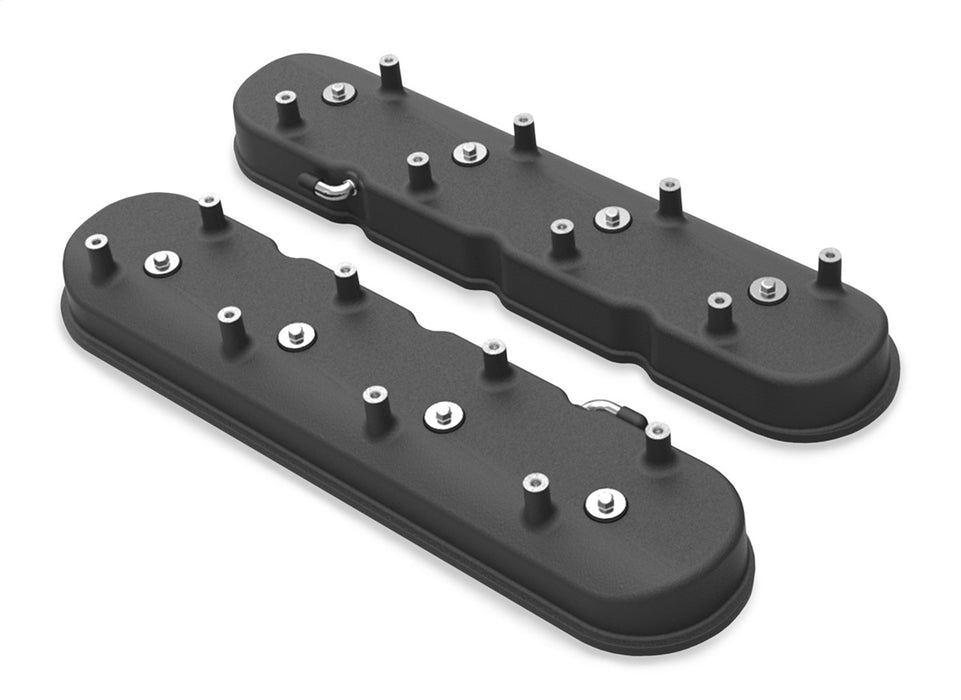 Holley 241-97 Valve Covers; Tall Style; LS For Dry Sump Apps; Black Finish; - Truck Part Superstore