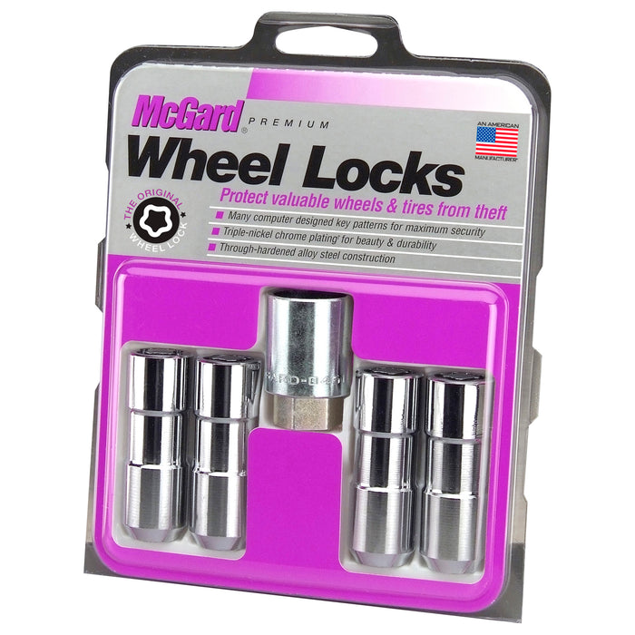 McGard 24109 Chrome Cone Seat Wheel Lock Set (1/2-20 Thread Size) - Set of 4 Locks and 1 Key - Truck Part Superstore