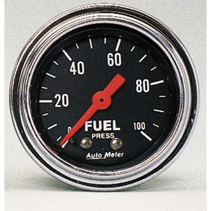 AutoMeter 2412 GAUGE; FUEL PRESSURE; 2 1/16in.; 100PSI; MECHANICAL; TRADITIONAL CHROME - Truck Part Superstore